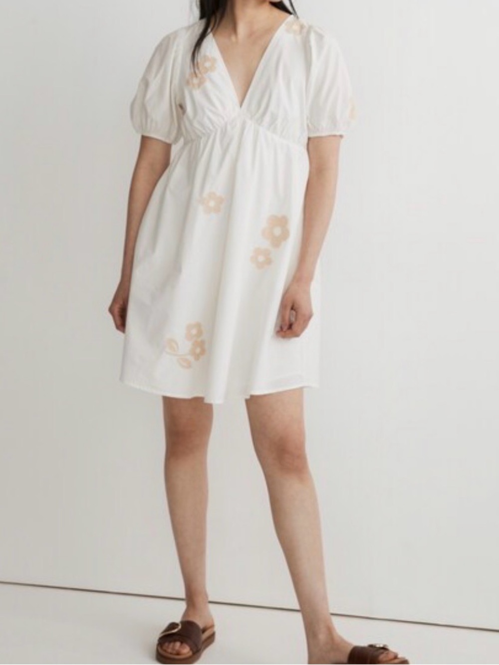 Madewell Annamarie Mini Dress Size 16 W White Embroidered Cutout MSRP 128.00